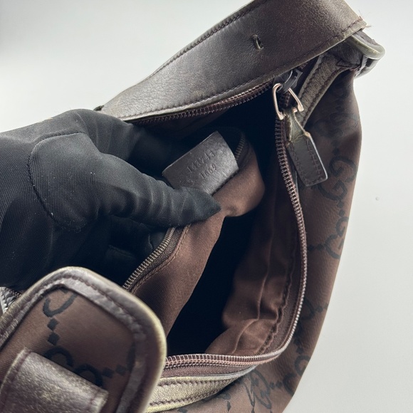 Vintage Gucci Shoulder Bag Brown GG Monogram Canvas - Picture 13 of 15